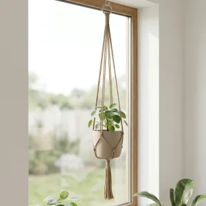 macrame plant holder, macrame pot hanger, modern plant hanger, boho plant hanger