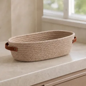 Stylový pletený úložný košík z bavlněného lana do koupelny