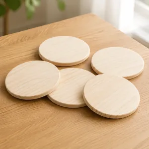 5 ks DIY hladkých dřevěných podtácků pro tvoření