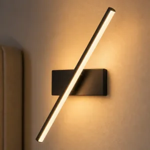 Moderní nastavitelná hliníková nástěnná LED lampa s páskem a teplým světlem