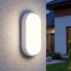 Minimalistická oválná LED nástěnná lampa se studeným bílým světlem