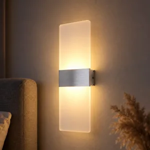 Moderní minimalistická akrylová obdélníková nástěnná LED lampa