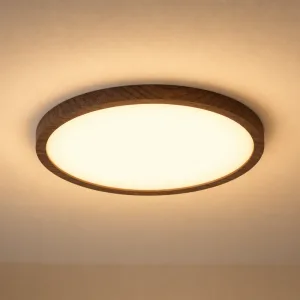 Minimalistický dřevěný kruhový přisazený lustr s nastavitelným LED stropním osvětlením