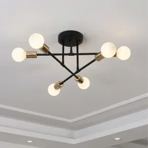 Severský minimalistický polopřisazený stropní LED lustr