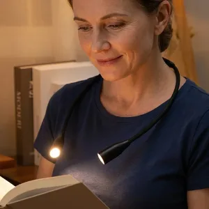 Nastavitelná LED lampička na knihu kolem krku s ohebnými rameny pro seniory