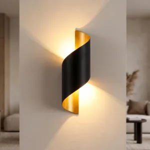 Stylová spirálová hliníková nástěnná LED lampa