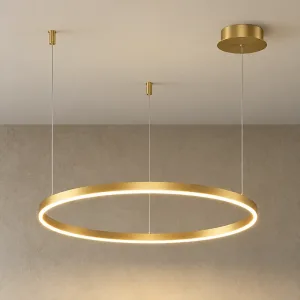 Moderní kuchyňský kruhový lustr, stmívatelná LED závěsná světla, dlouhá závěsná lampa