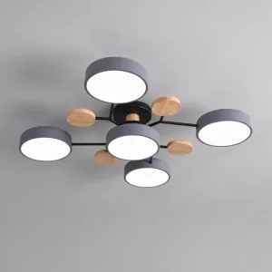 Moderní kulatý přisazený lustr s nastavitelnými LED stropními světly
