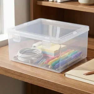 Průhledný úložný box s víkem